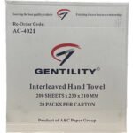A&C Gentility Premium Interleaved Slimline Paper Towel Hand Towel 1 Ply AC-4021