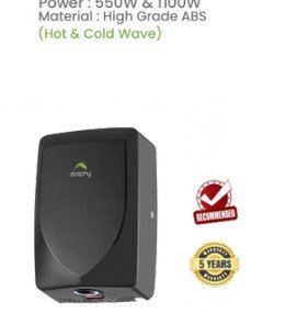 Dolphy Air Jet Hand Dryer Compact - Black