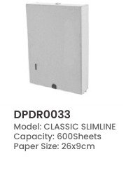 Dolphy Classic Slimline Paper Towel Dispenser 600 Sheets