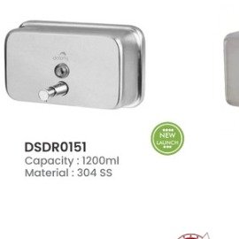 Dolphy Heavy Duty Manual Soap Dispenser 1200ml - 304 SS