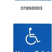 Dolphy Braille Sign - Unisex Toilet Blue