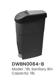 Dolphy 18L Sanitary Bin - Black